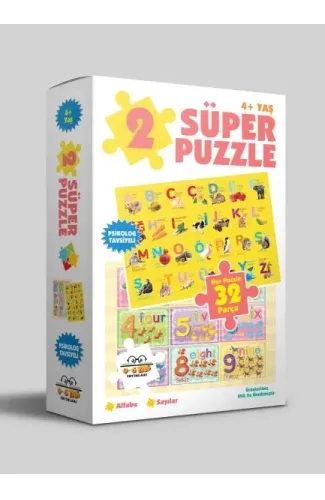 2 Süper Puzzle - Alfabe - Sayılar 4+ Yaş