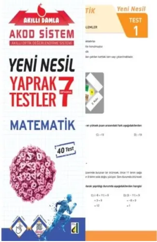 Akıllı Damla Matematik Yeni Nesil Yaprak Testler-7. Sınıf