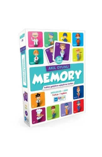 Blue Focus Akıl Oyunu - Memory - Meslekler (Eşleştirme Kartı 34 Parça)