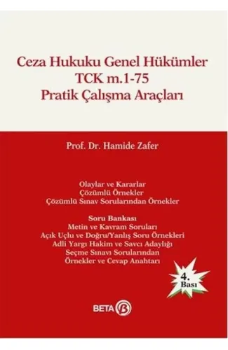Ceza Hukuku Genel Hükümler TCK m.1-75 Pratik Çalışma Araçları