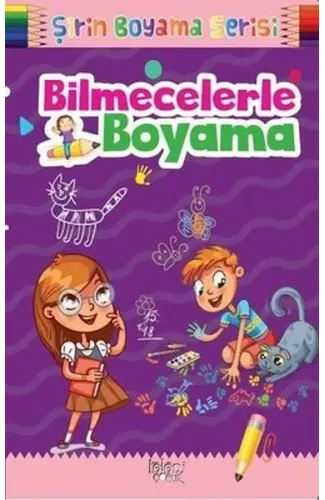 Çocuklar için Okul Öncesi Şirin Boyama Kitabı - Bilmecelerle Boyama