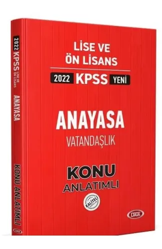 Data 2022 KPSS Lise ve Ön Lisans Anayasa Vatandaşlık Soru Bankası
