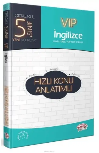 Editör 5. Sınıf VIP İngilizce Hızlı Konu Anlatımlı (Yeni)