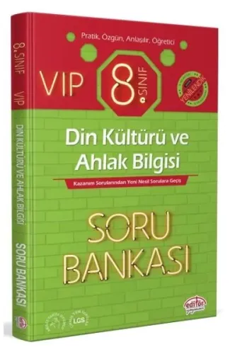 Editör 8. Sınıf VIP Din Kültürü ve Ahlak Bilgisi Soru Bankası