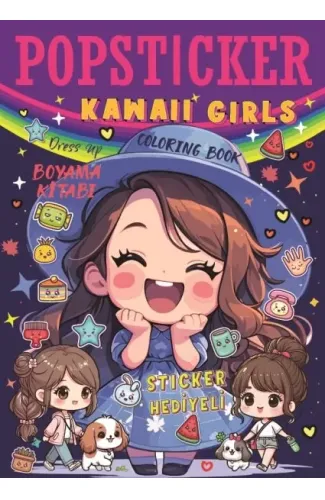 Kawaii Girls Boyama Kitabı Popsticker