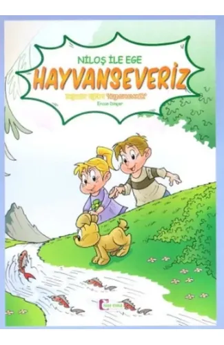 Niloş İle Ege - Hayvan Severiz 35*50 Kuşe Kağıt - Renkli Hikaye