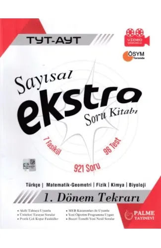 Palme 2021 TYT-AYT Sayısal Ekstra Soru Kitabı - 1. Dönem Tekrarı