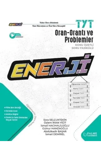 Palme Yayınevi TYT Oran - Orantı ve Problemler Konu Özetli Soru Fasikülü