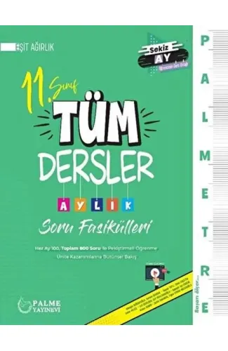 Palmetre 11. Sınıf Eşit Ağırlık Tüm Dersler Aylık Çalışma Fasikülleri