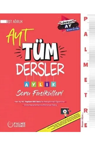 Palmetre AYT Eşit Ağırlık Tüm Dersler Aylık Çalışma Fasikülleri