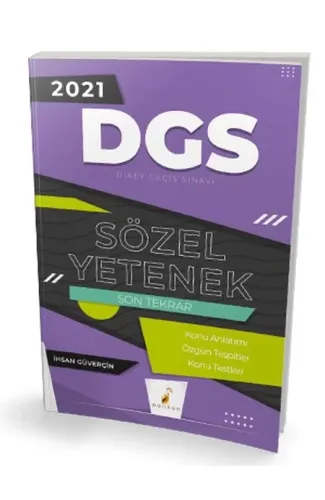Pelikan 2021 DGS Sözel Yetenek Son Tekrar Konu Anlatımı