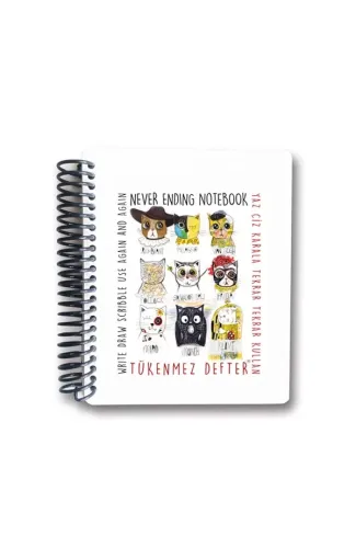 Tükenmez Not Defteri - 4 (Ressam Kediler) - 13x16 cm