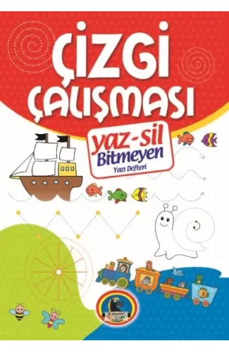 Yaz-Sil Çizgi Çalışması Bitmeyen Yazı Defteri+Tahta Kalm