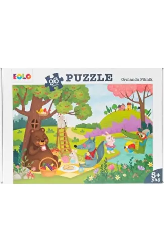 Yer Puzzle-96 Parça Puzzle - Ormanda Piknik